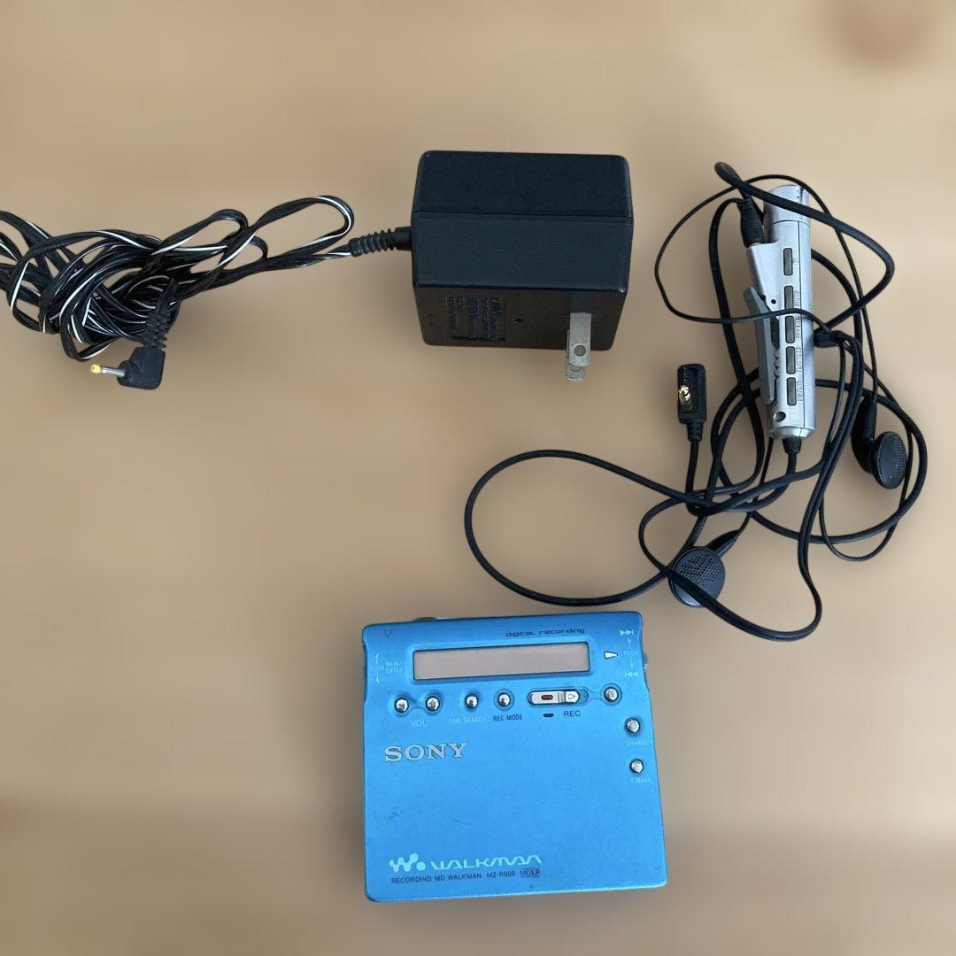 動作確認　SONY ポータブルMDレコーダー MZ-R900 青　録音