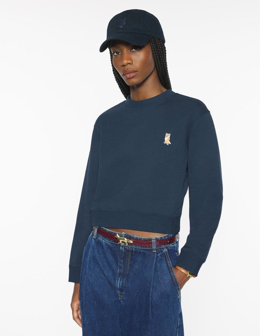 新品 MAISON KITSUNE レディフォックス クロップ スウェットシャツ