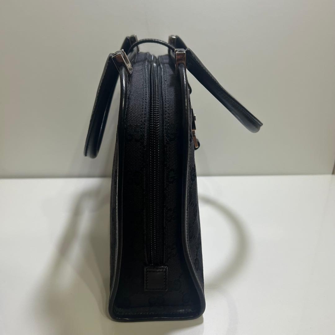 GUCCI グッチ ハンドバッグ キャンバス ジャッキー 金具 保存袋付き 黒