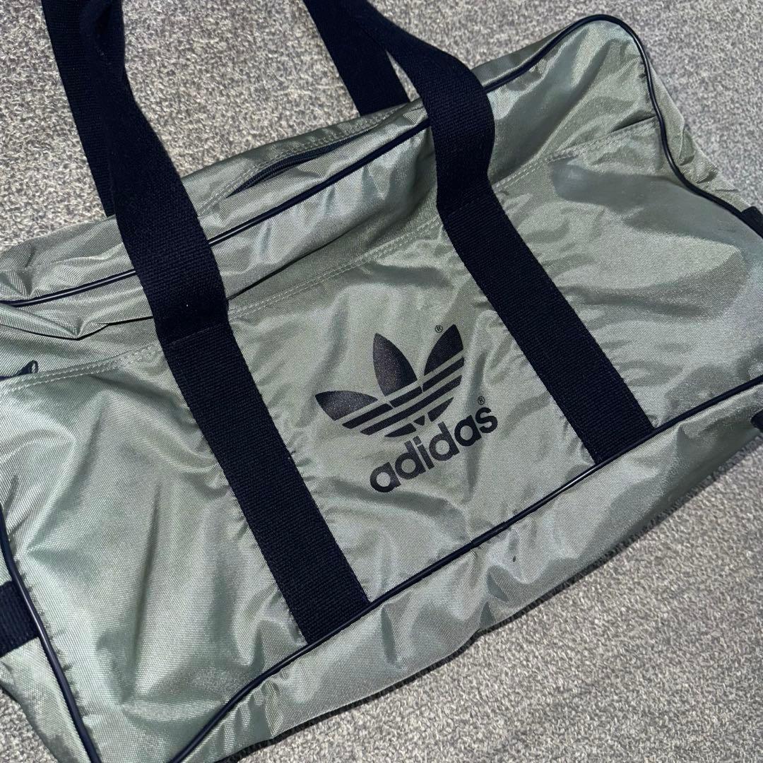 old adidas スクールバッグ スクバ グレー ワッぺ 兼松