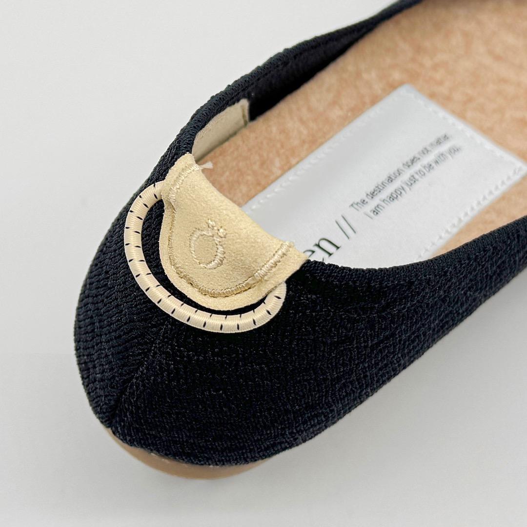 試着のみ Offen オッフェン pointed-FRIN フリル パンプス 黒