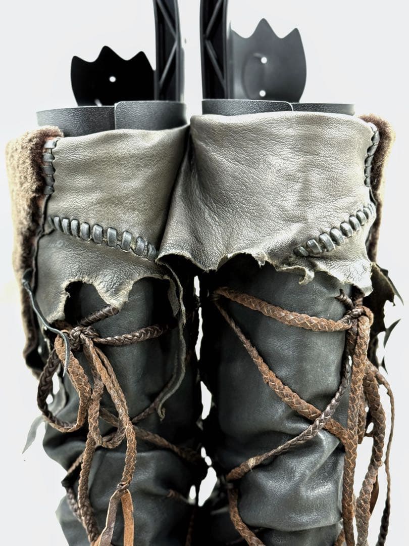 【新品未使用タグ付き】14th Addiction 毛皮付きロング編み上げブーツ