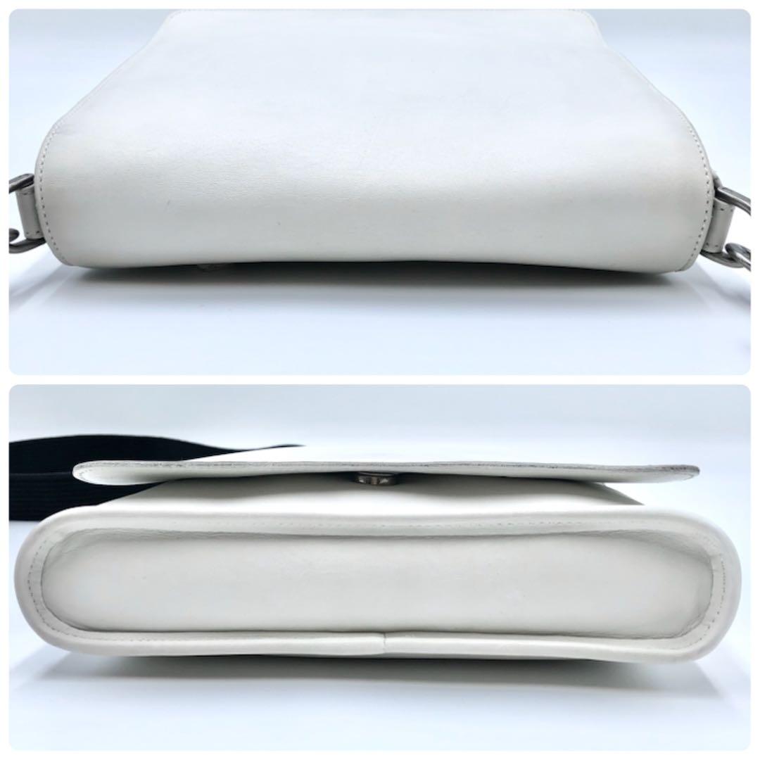 USA製 オールドコーチ ショルダーバッグ フラップ ホワイト レザー