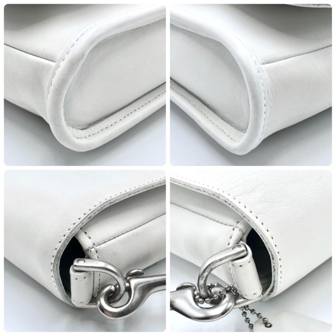 USA製 オールドコーチ ショルダーバッグ フラップ ホワイト レザー