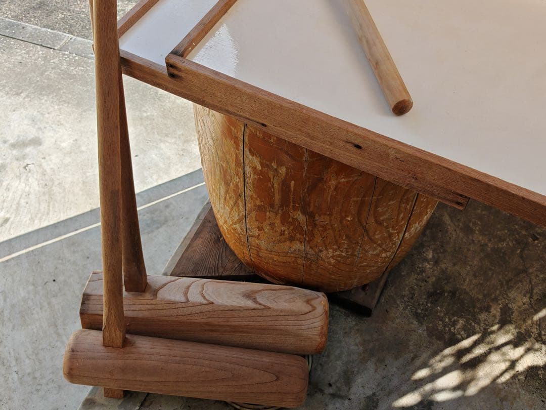 臼と杵 餅つきフルセット 木製 大きめ 神奈川〜東京 セット品おまけ付き