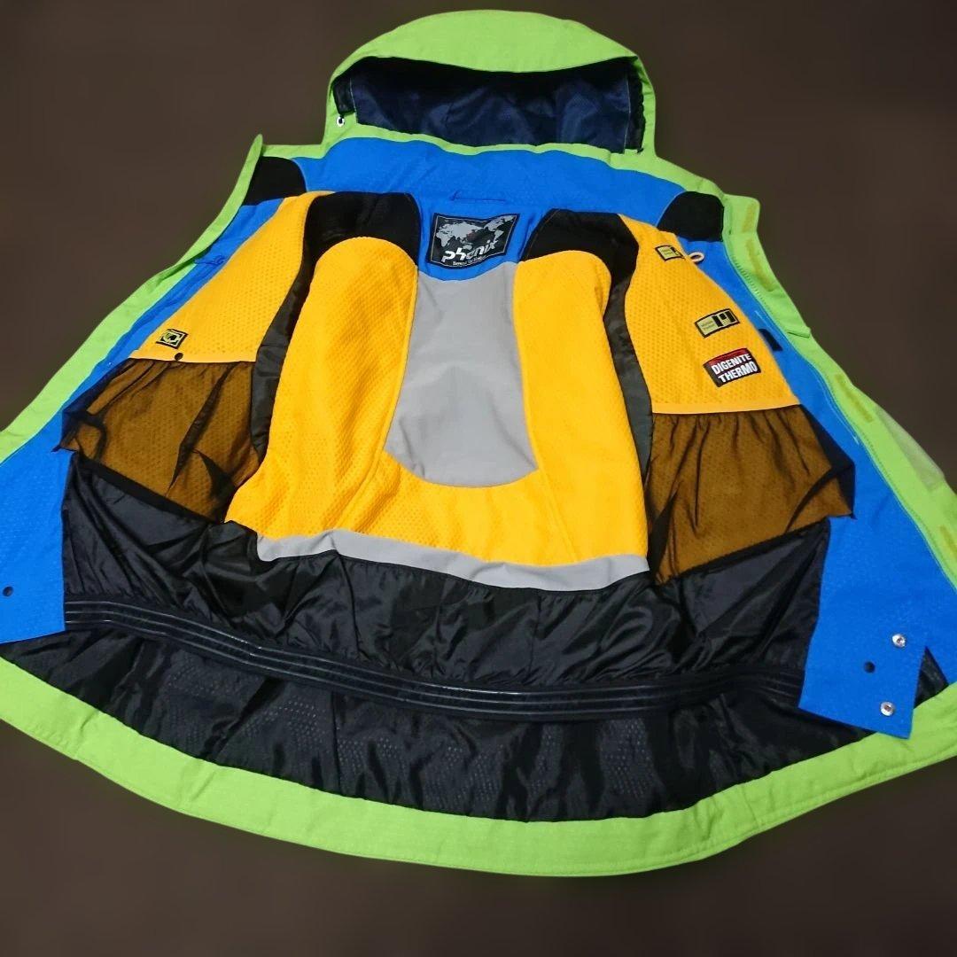 送料無料【PHENIX】小さいサイズ 黄緑×青 スキーウェア上下まとまSS/SS