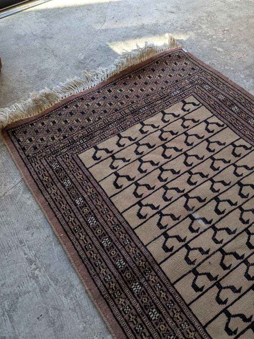 ヴィンテージ ラグ 絨毯 幾何学模様 ウールラグ