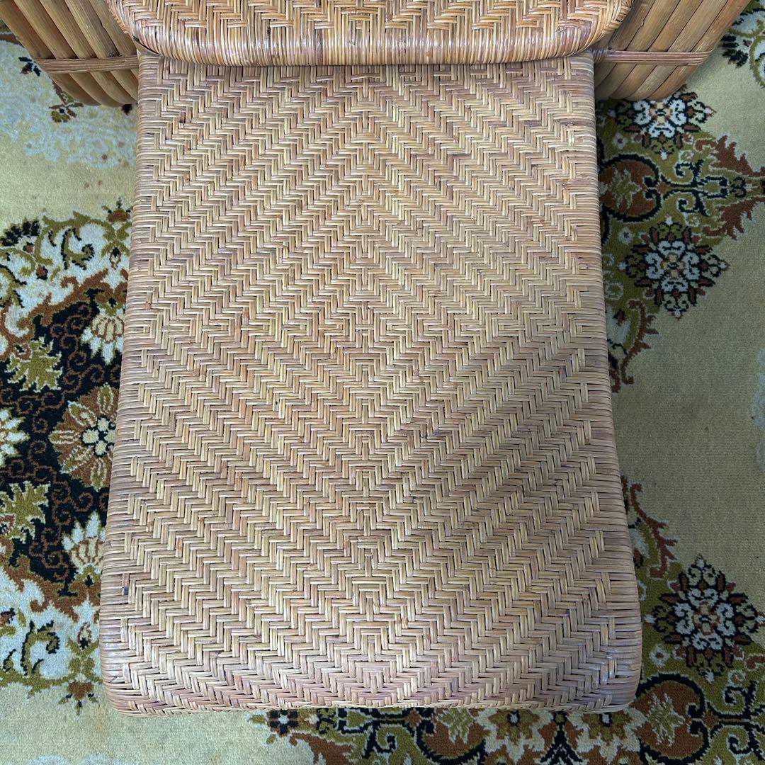 ꧁籐家具꧂ラタンリクライニングチェア いす イス 椅子 昭和レトロ アジアン