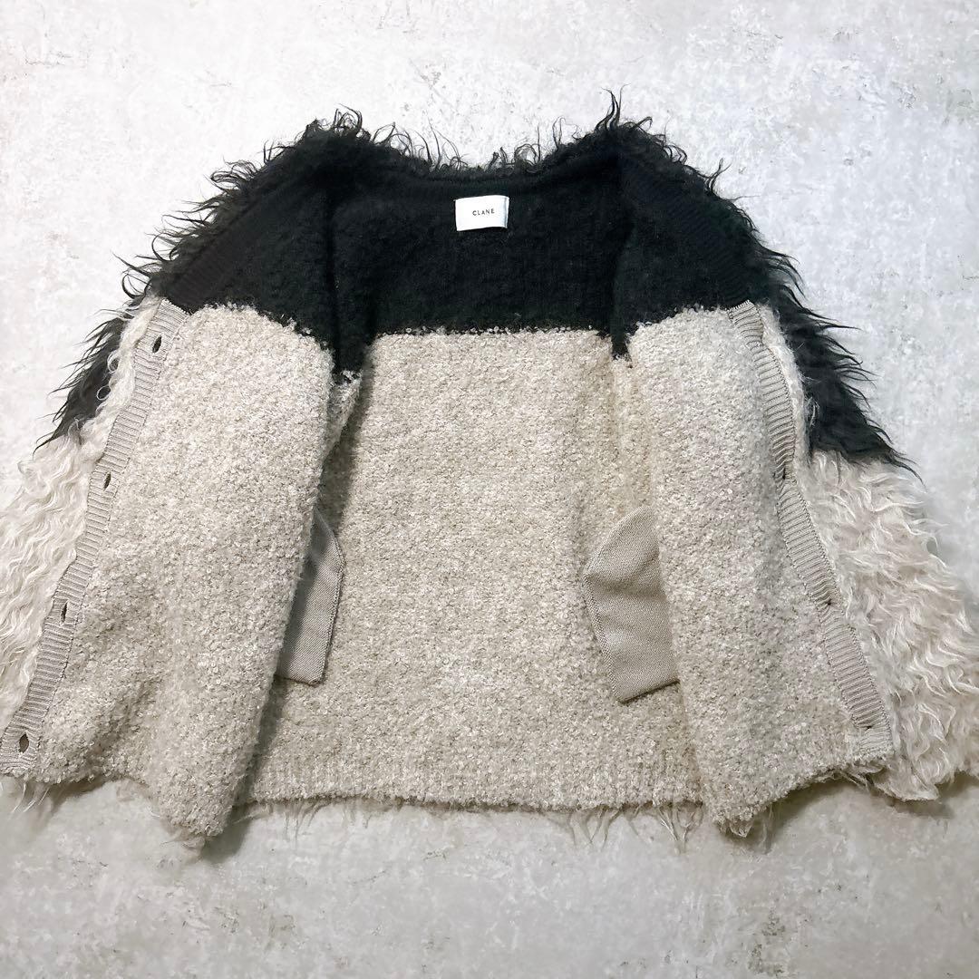 CLANE BI COLOR SHAGGY KNIT CARDIGAN サイズ1