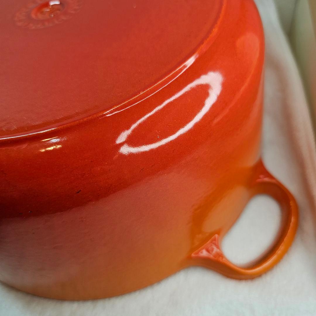 LE CREUSET ル・クルーゼ 26CM オレンジ 鋳鉄 両手鍋