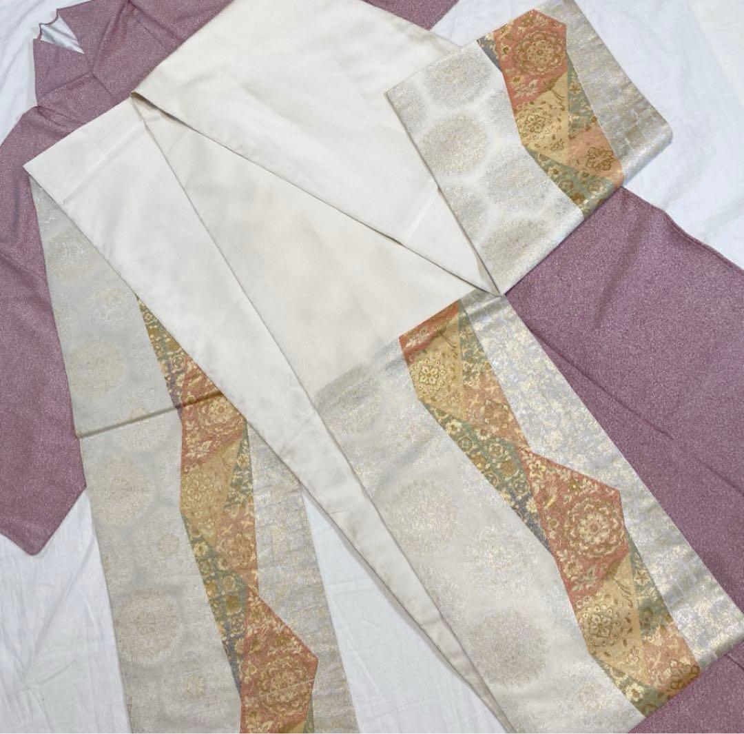 ★着回し自在★小桜柄　江戸小紋★裄69 丈長★藤三郎　帯★美品帯あげ帯じめ付き★