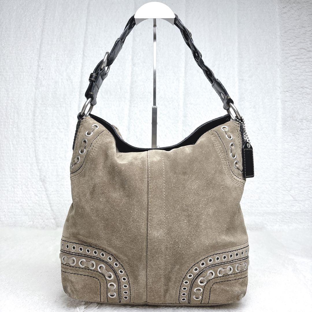 COACH コーチ　スエード ターンロック金具　ショルダーバッグ y2k