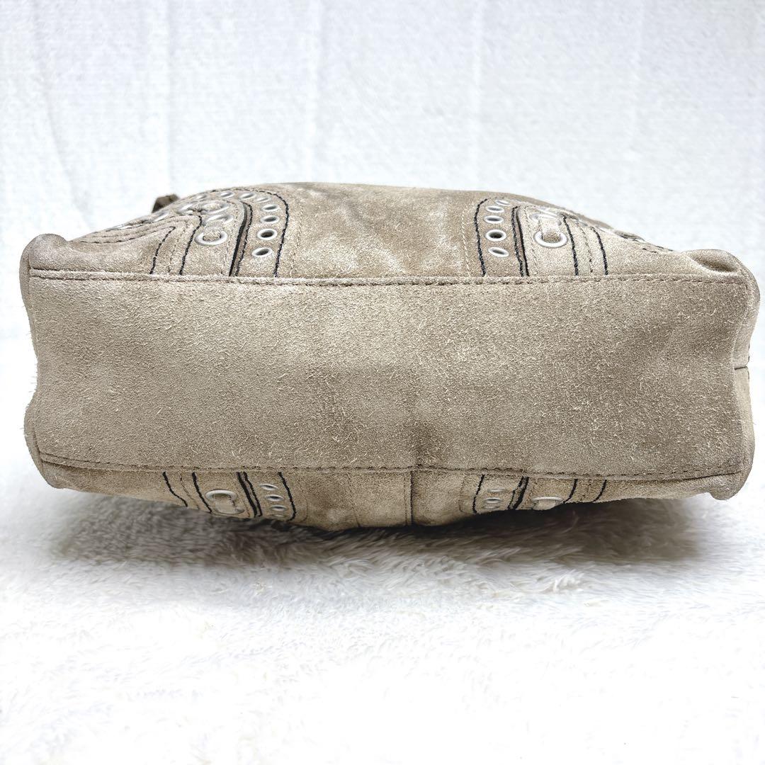 COACH コーチ　スエード ターンロック金具　ショルダーバッグ y2k