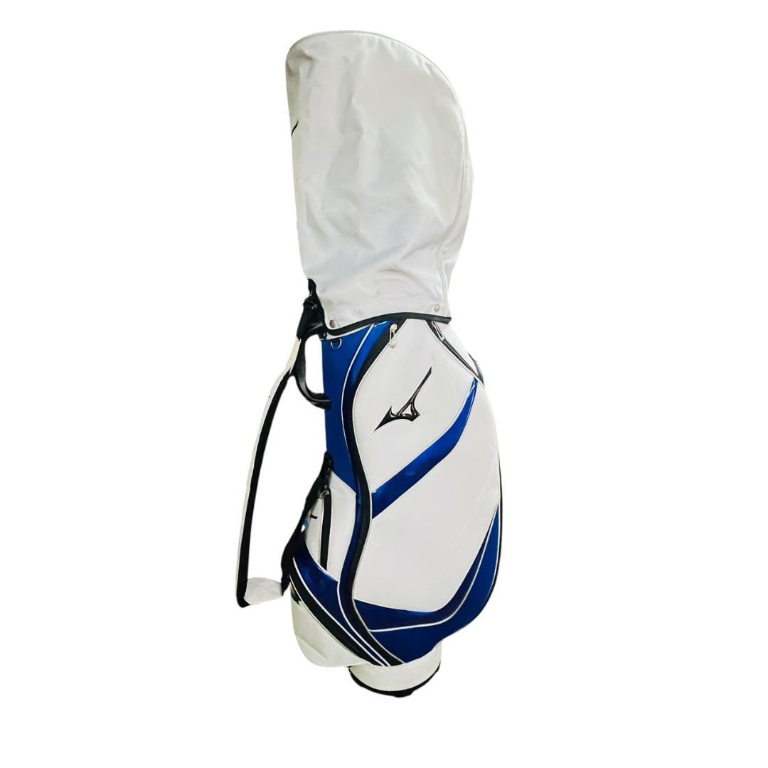 Mizuno ゴルフキャディバッグ 9.5型 ホワイト/ブルー