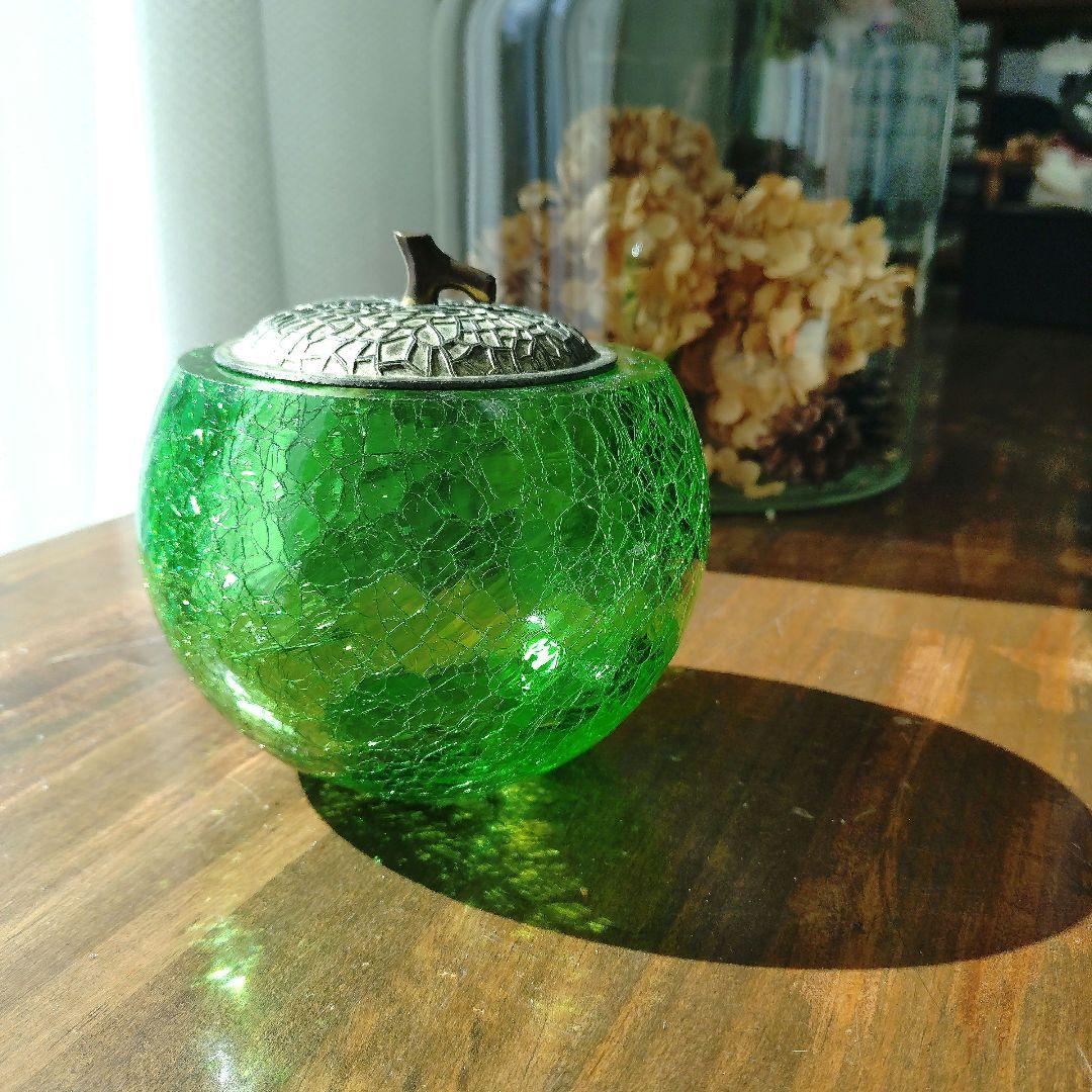 レトロ メロンの型 ガラス瓶 飴屋瓶 菓子瓶 アンティーク ビンテージ