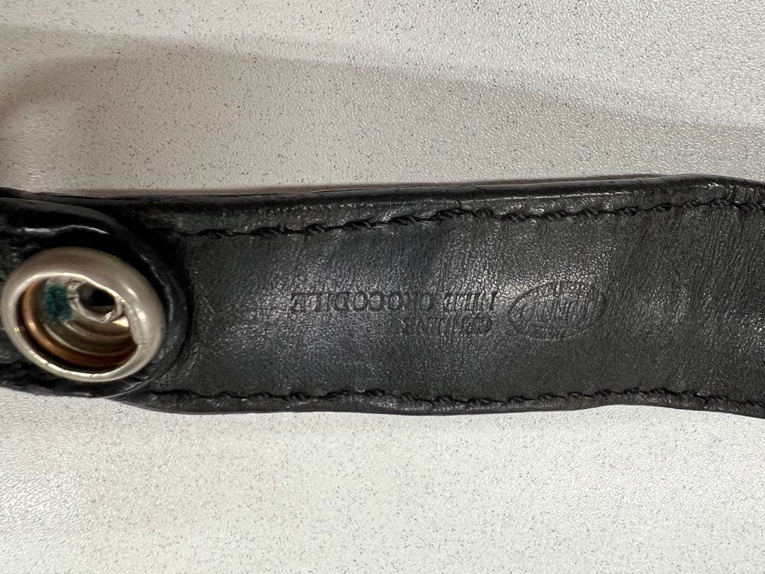 funny クロコダイルキーリング　キーホルダー　ファニー明治50銭銀貨コンチョ