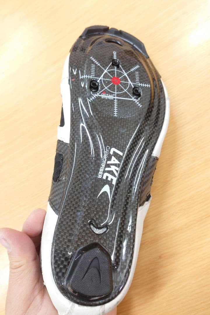 着用1回☆レイク CX242 サイクリングシューズ 26cm 白×黒 LAKE