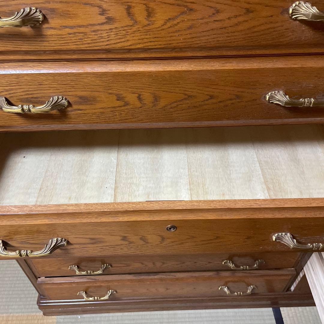 天然木　整理ダンス　箪笥　上下分離可　チェスト　KAWATA MOKKOU