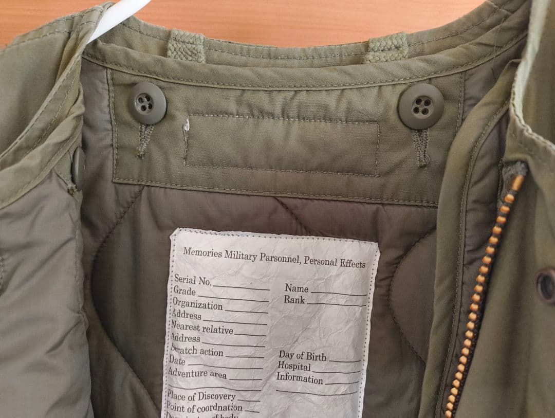 シンゾーンフィールドパーカー34 キルティングライナー付き