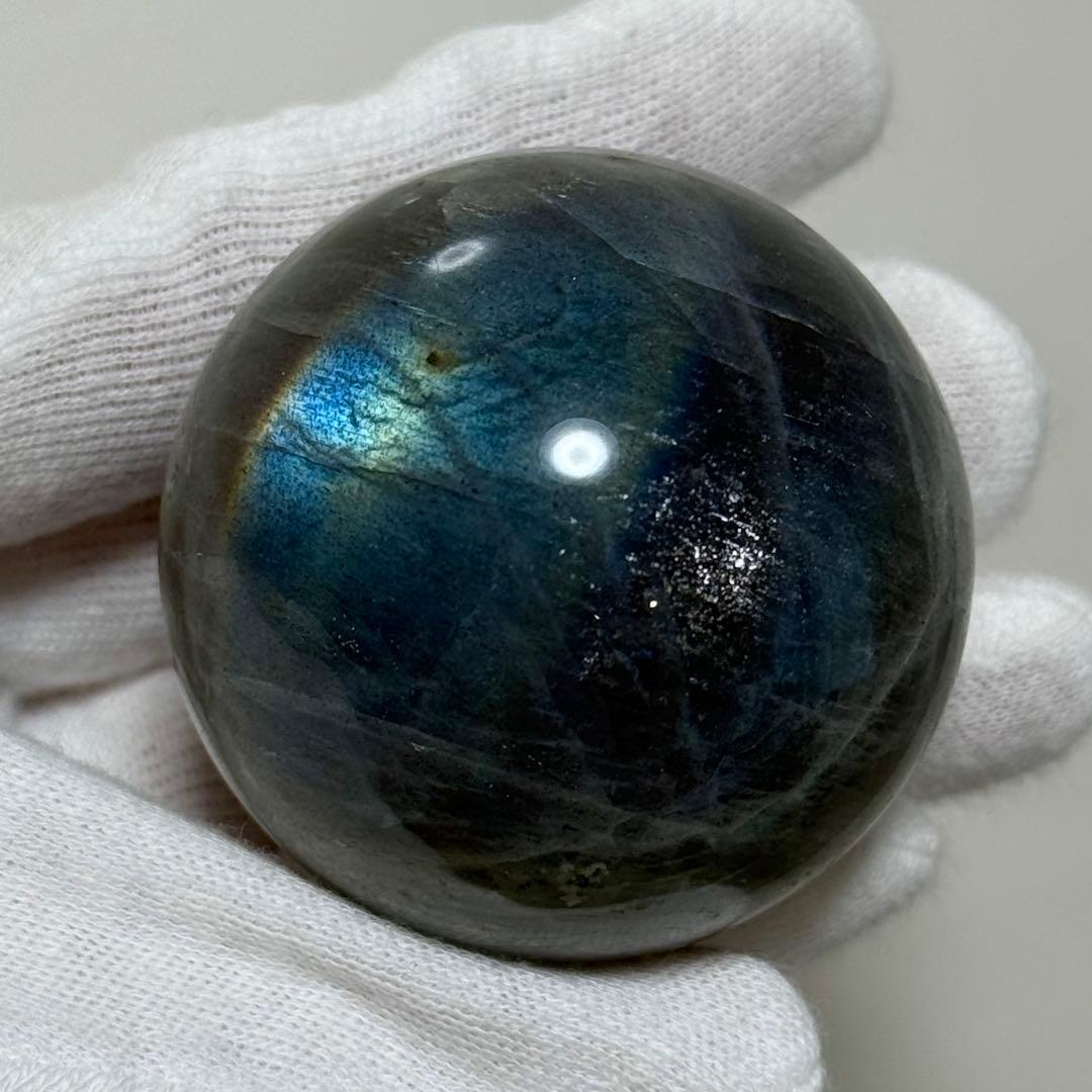 ラブラドライト　スフィア　ライトブルーシラー　マダガスカル産　天然石