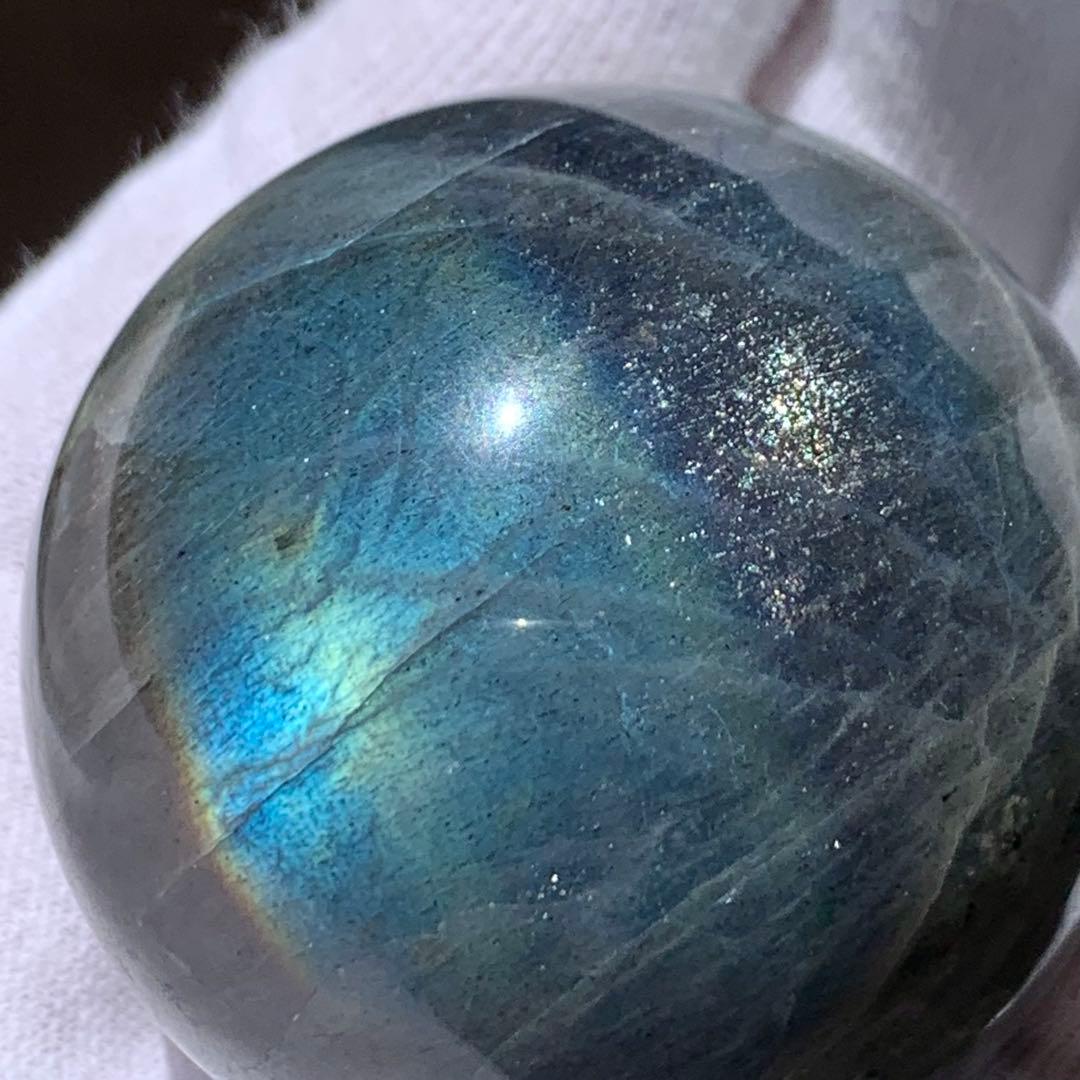 ラブラドライト　スフィア　ライトブルーシラー　マダガスカル産　天然石