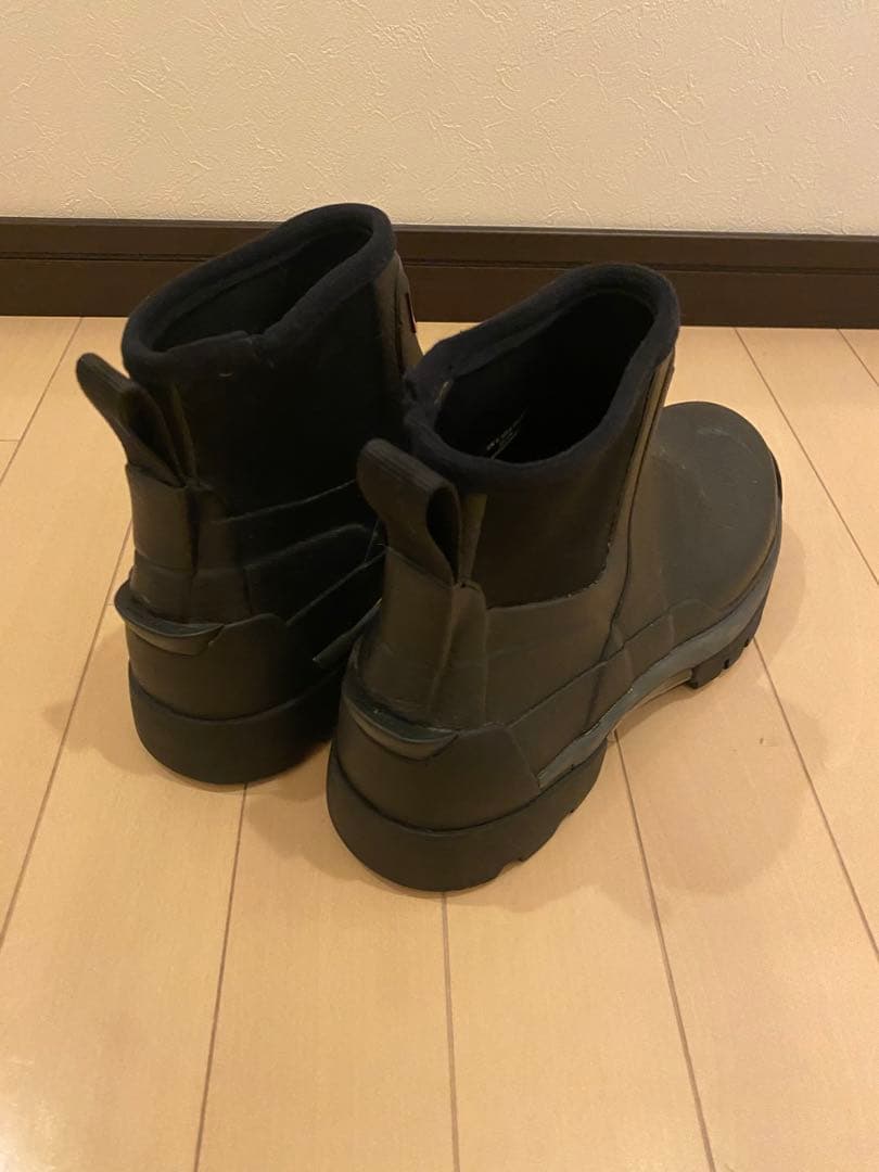 HUNTER ブラック ショートレインブーツ　25cm