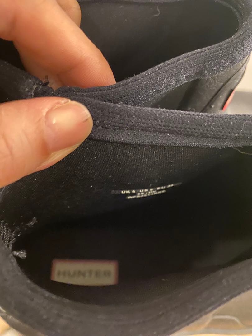 HUNTER ブラック ショートレインブーツ　25cm