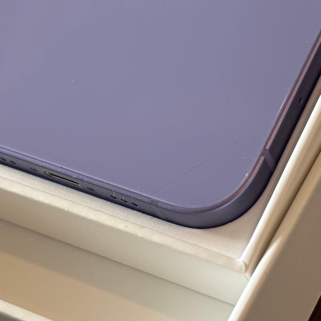 iPhone12 パープル 本体/EarPods/黒縁ガラスフィルム 3点セット