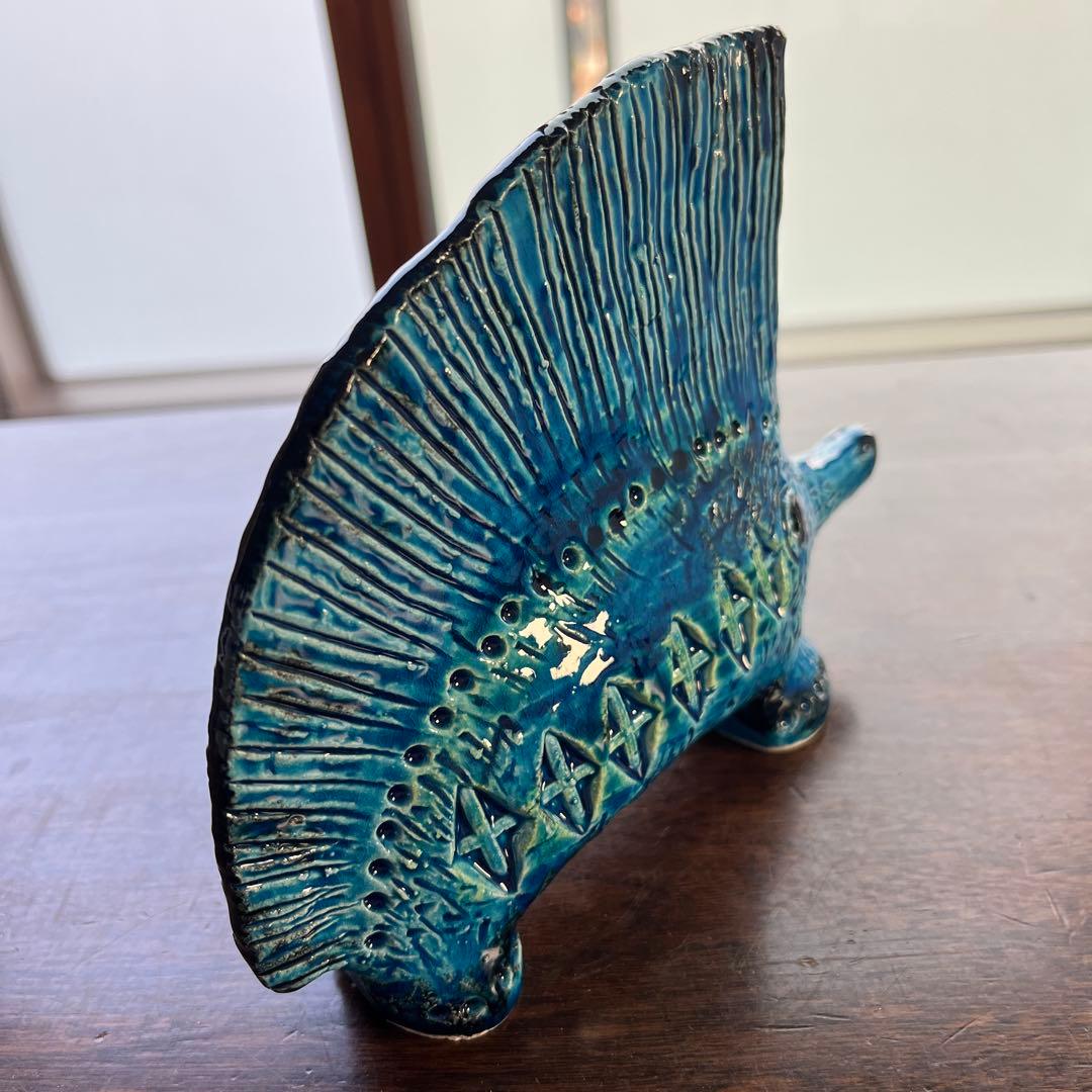 新品未使用　ビトッシ　リミニブルー　ヤマアラシ　陶器置物