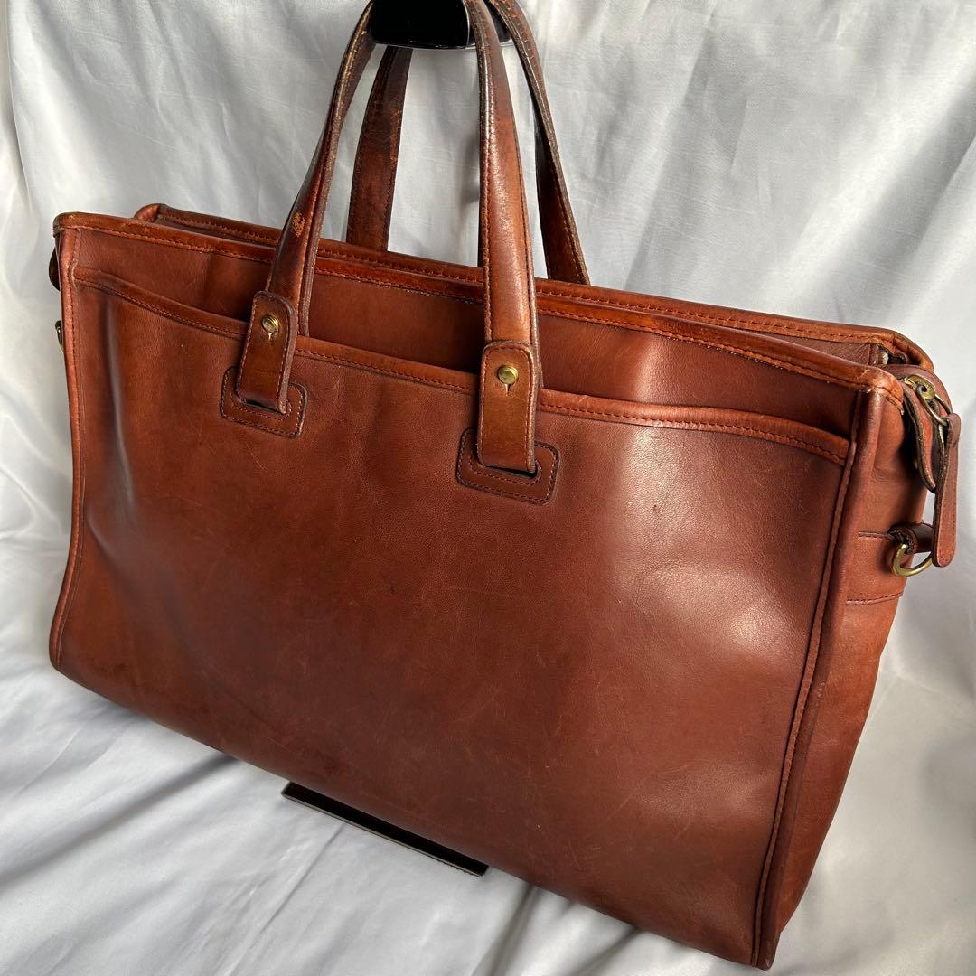 【希少】80s USA製 オールドコーチ レザー ビジネスバッグ 2way 茶