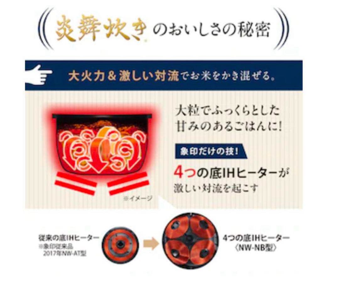 【2025年7月発売】新品 象印 炎舞炊き 炊飯器5.5合 NW-NB10-BZ