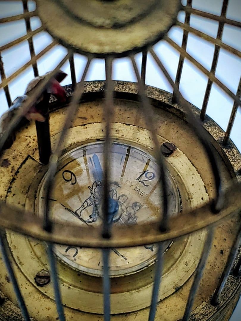 レトロ　鳥籠　置時計　目覚まし時計　稼働 ヴィンテージ　アンティーク