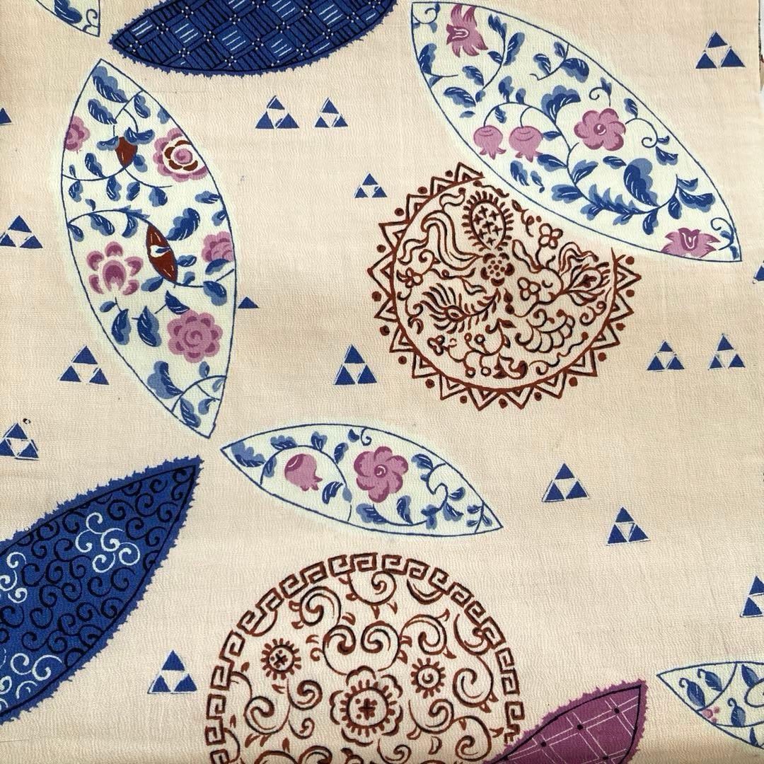 イハナ アンティーク京袋帯・昼夜帯　レトロな花模様　花唐草グ正絹　N-26