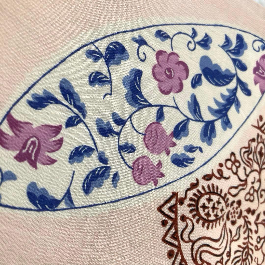 イハナ アンティーク京袋帯・昼夜帯　レトロな花模様　花唐草グ正絹　N-26