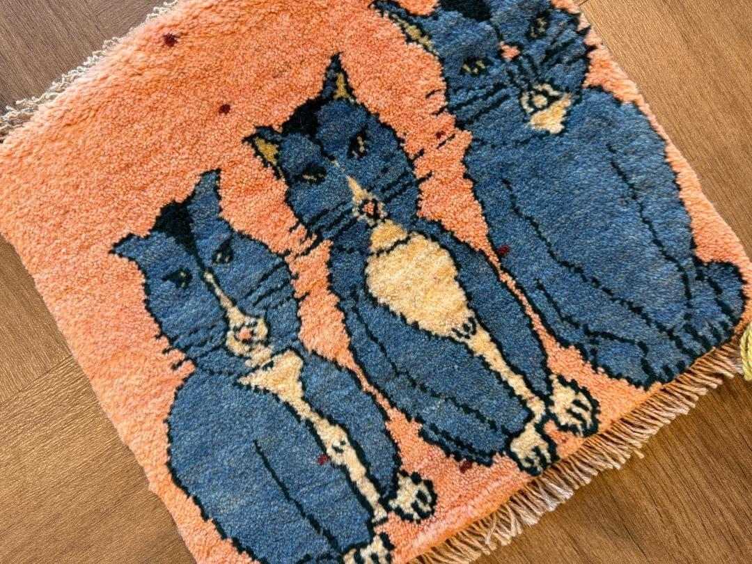 ペルシャギャッベ (ギャベ) チェアマット 40x47cm ギャッベ ラグ 玄関
