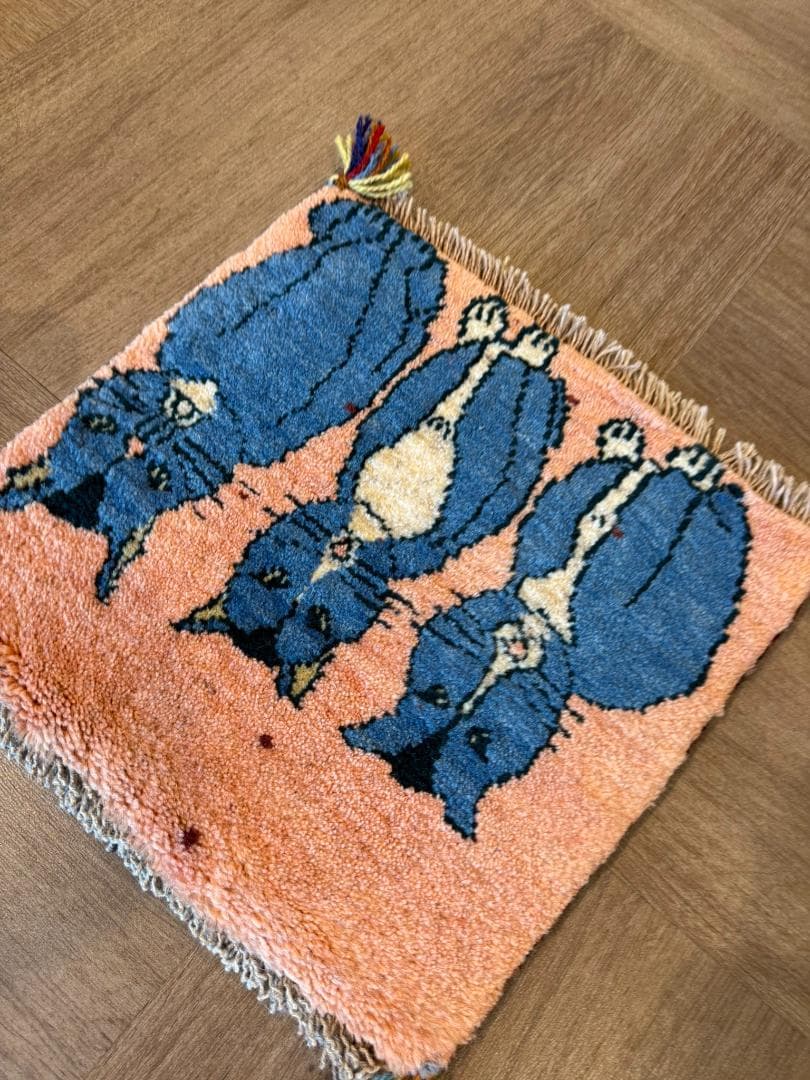 ペルシャギャッベ (ギャベ) チェアマット 40x47cm ギャッベ ラグ 玄関
