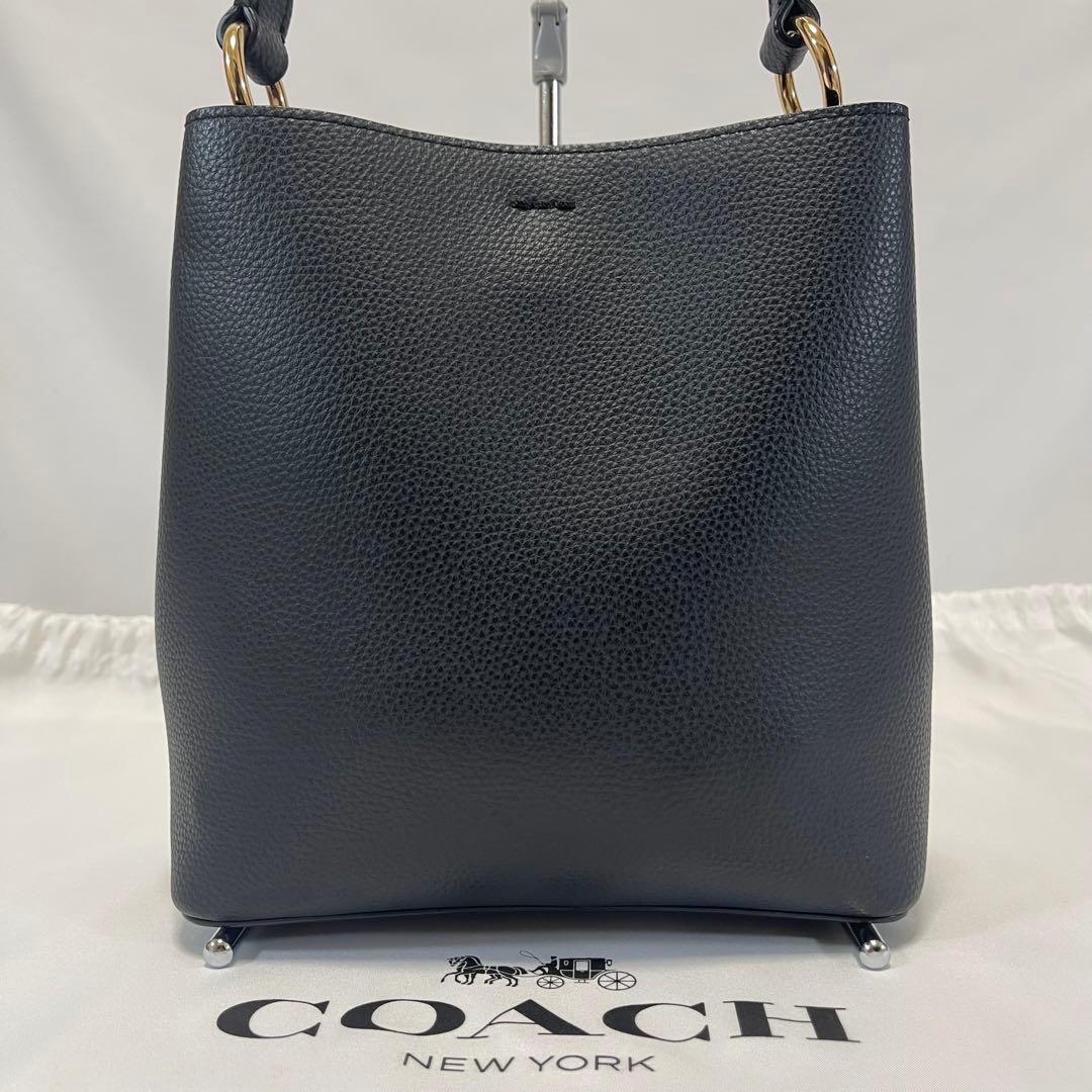 【極美品】コーチ 1011 スモールタウン 2wayバケットバッグ レザー 黒