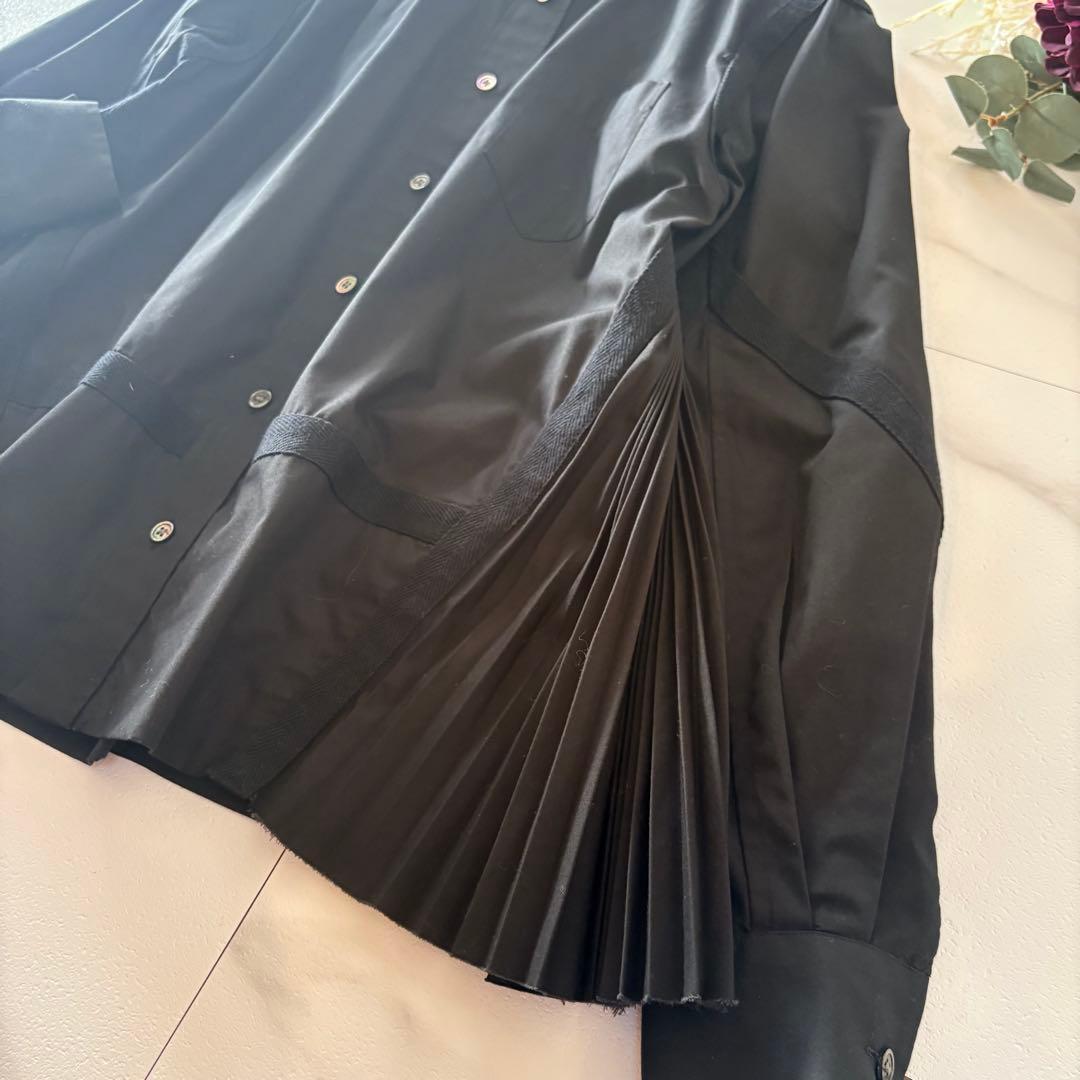 sacai ベロアシャツブラウス　黒　長袖　トップス　1size