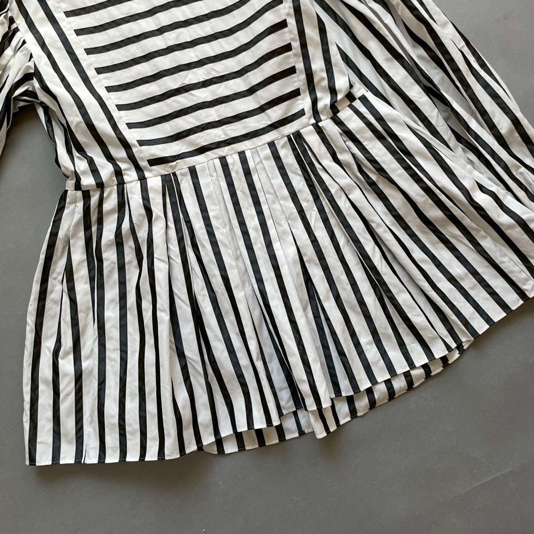 ◎美品◎ CYCLAS シクラス コットンシルク ストライプ 長袖ブラウス