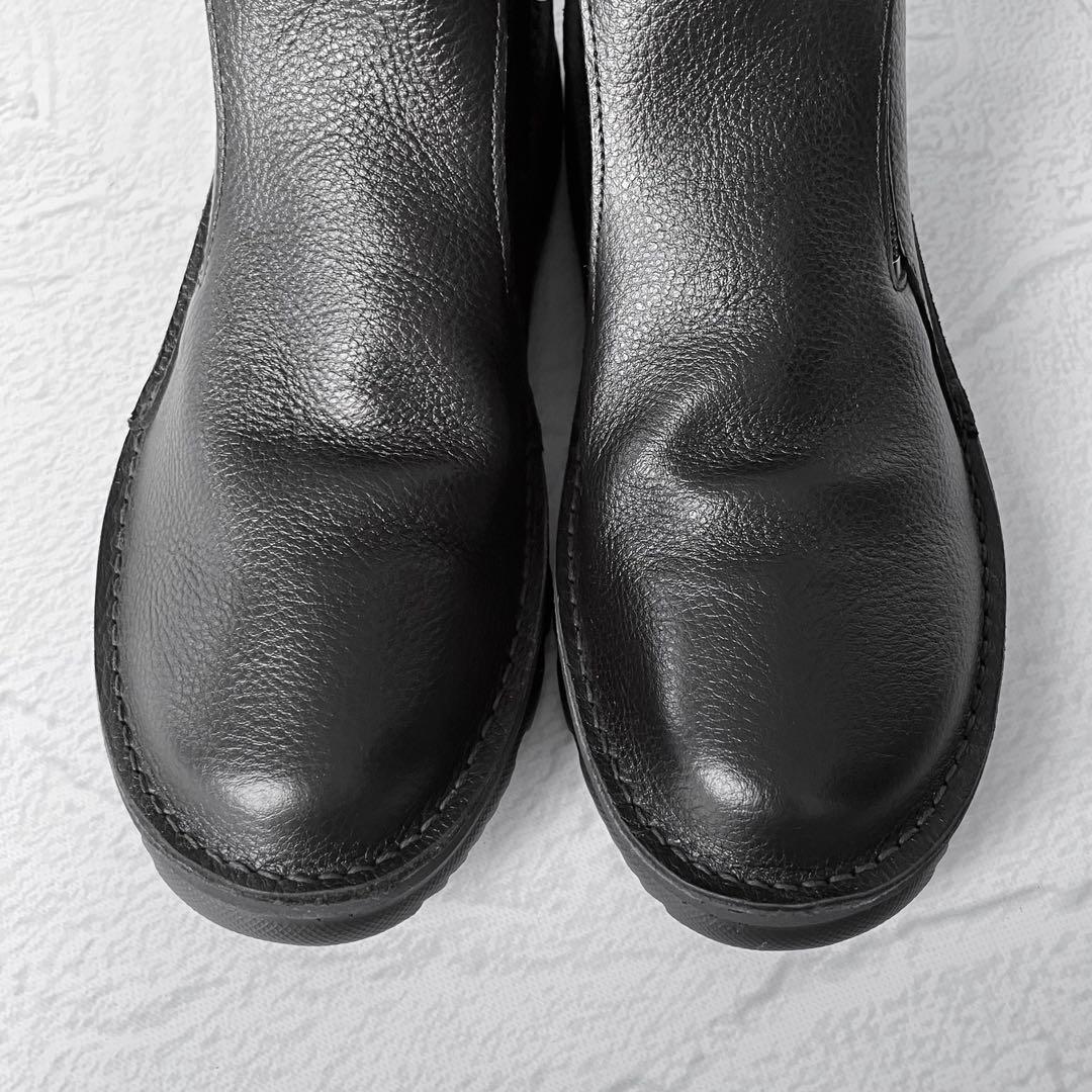 ✨新品✨ＪＳハートレーベル 本革 サイドジップ コンフォートブーツ 幅広 日本製