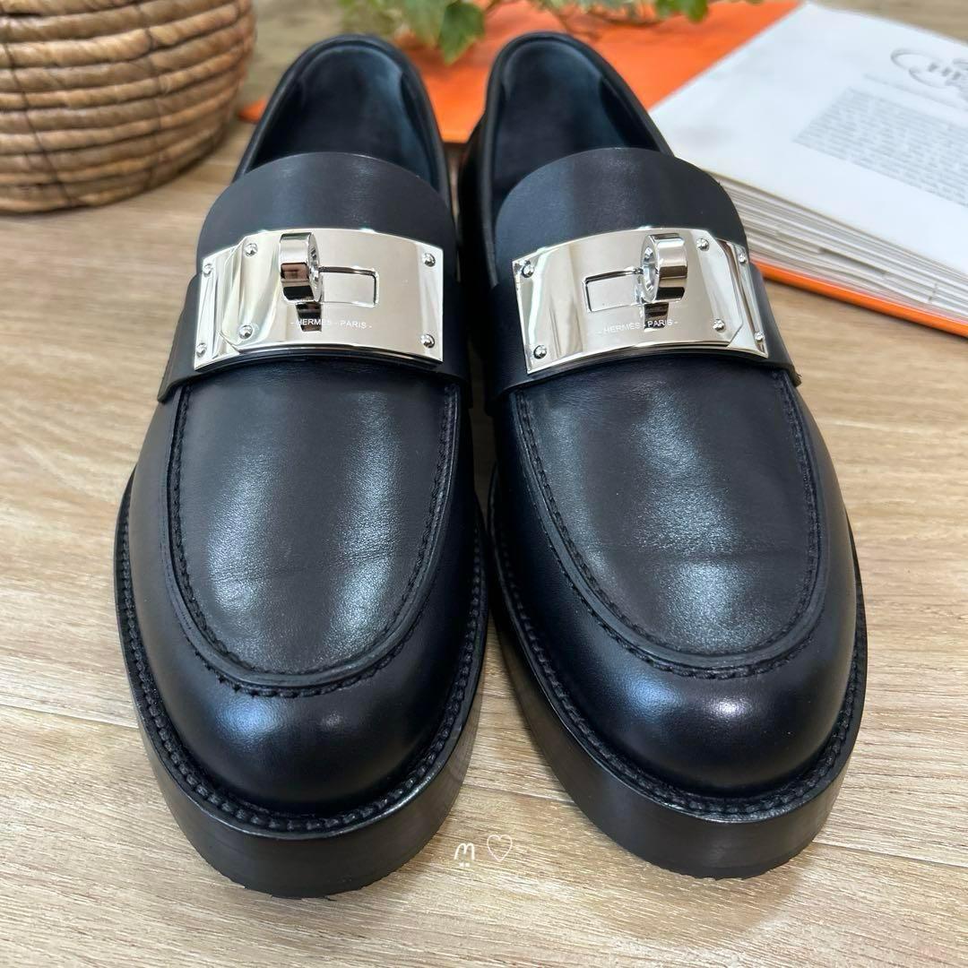 HERMESエルメス　ホット　37.5　ケリーバックルモカシン　ローファー　現行