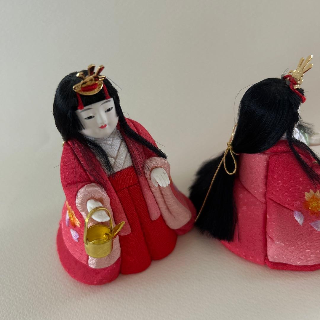 木目込み　雛人形　三人官女　ミニ　刺繍