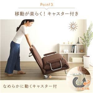 3way ソファーベッド/カウチソファー 【ブラウン】 シングルサイズ 布製