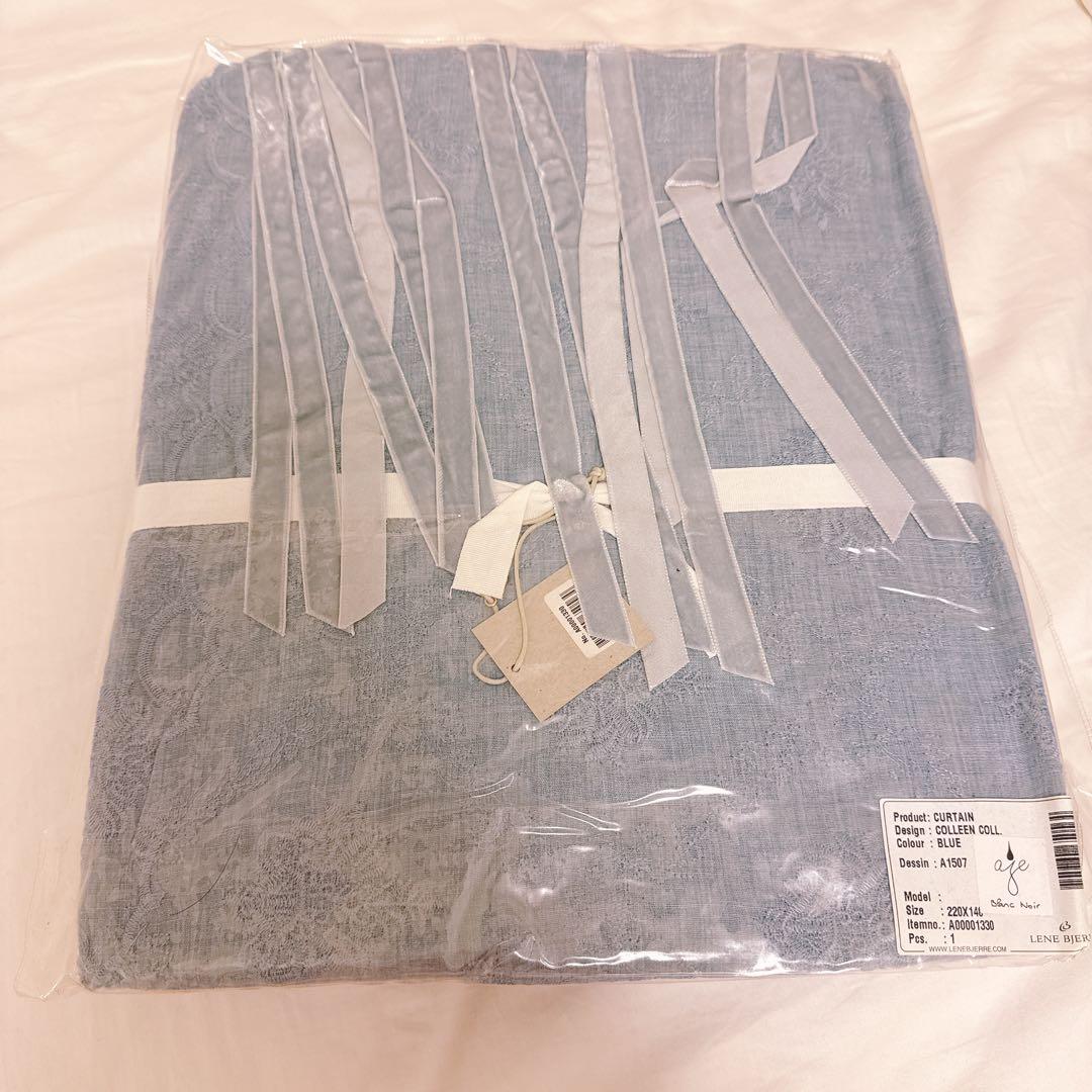 LENE BjERRE レースカーテン アンティーク シャビーシック ブルー