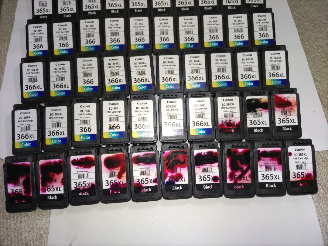 【全て純正品】Canon 365/366 インクカートリッジ 100個まとめ売り