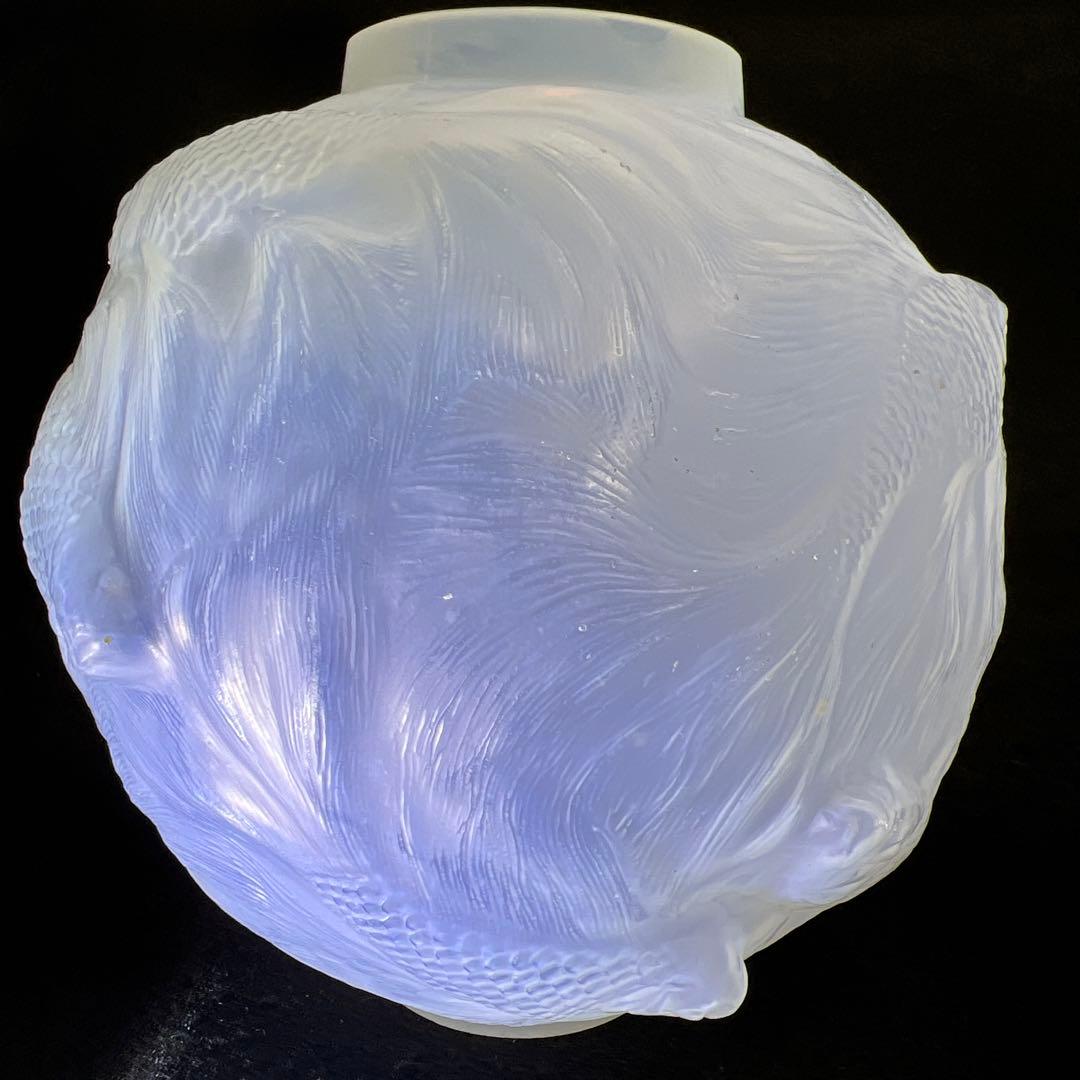 専用1920年頃　ルネ・ラリックFORMOSEウランガラス花瓶　高さ約17.5㎝