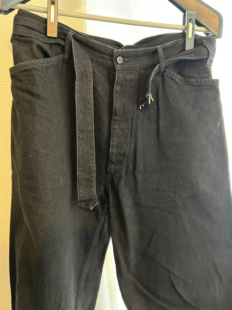 COMOLI ベルテッドデニム 23AWサイズ3 ブラック