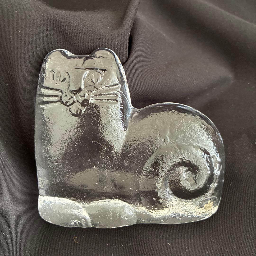 Lisa Larson /リサラーソン ロイヤルクローナ　ガラスオブジェ 猫