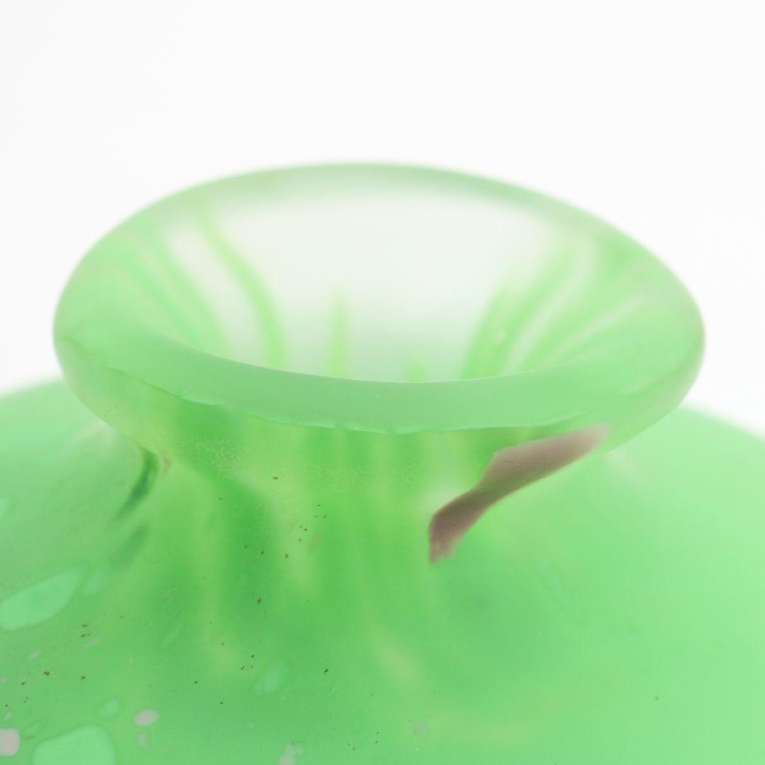 藤田喬平作 手吹 金彩花瓶 ガラス 共箱　C518　DC1