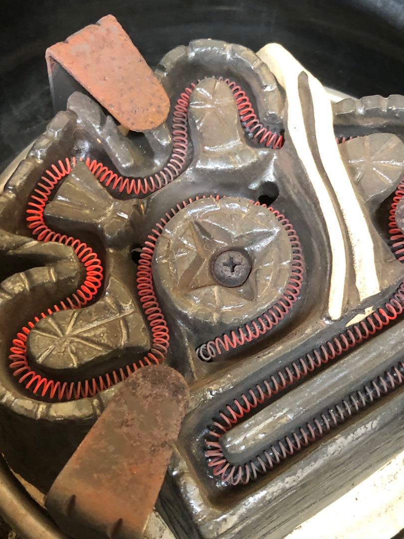 《R》茶道具 野々田式 黒真塗 風炉型電熱器 敷板一体型　　1f